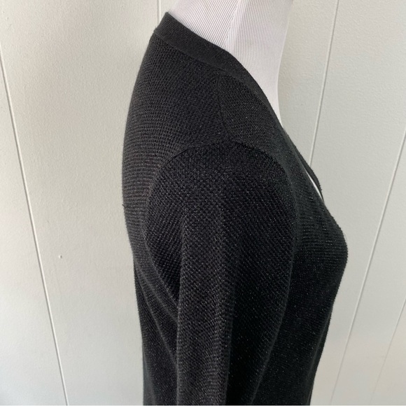 J. Mclaughlin Button Black Metallic Cardigan Sweater Women's Size Medium Long - Picture 8 of 15